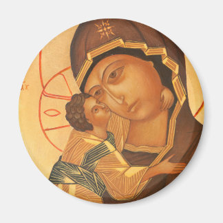 Aimant Icône orthodoxe de Vierge Marie et Bébé Jésus