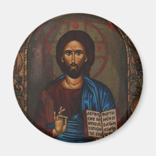 Aimant Icône orthodoxe grecque byzantine JÉSUS CHRIST