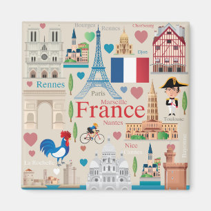 Aimant Icônes de France mignonne