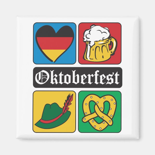 Aimant Icônes de la fête de la bière (Devant)