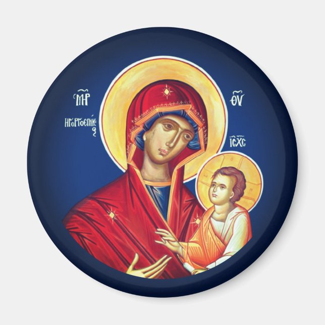 Aimant Icônes orthodoxes byzantines chrétiennes : Vierge  (Devant)