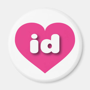 Aimant Idaho coeur rose chaud - I love id