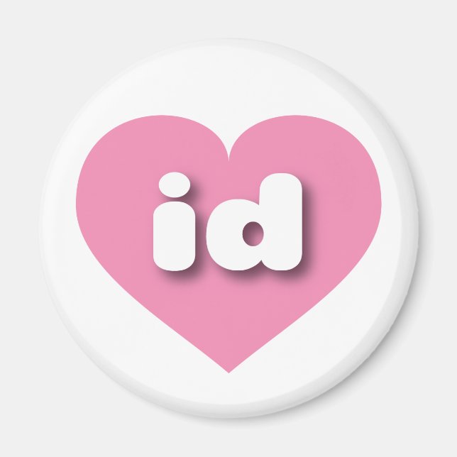 Aimant Idaho coeur rose - I love id (Devant)