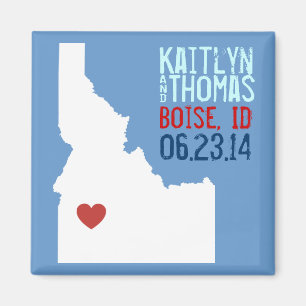 Aimant Idaho Enregistrer la date - Ville personnalisable