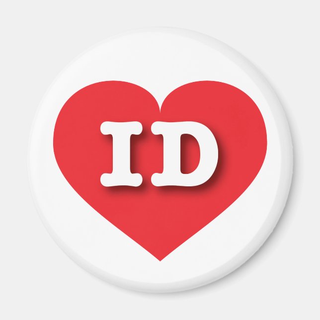 Aimant Idaho Red Heart - I love ID (Devant)