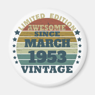 Aimant Idée cadeau d'anniversaire vintage personnalisé