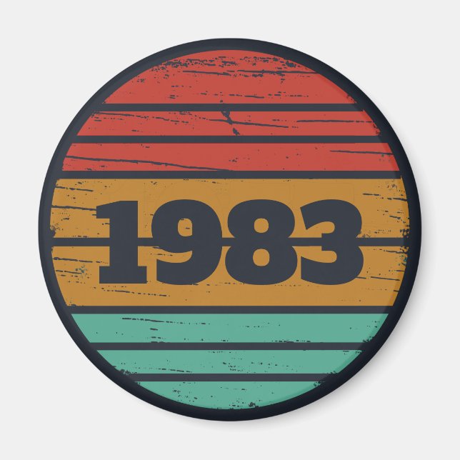 Aimant Idée cadeau d'anniversaire vintage personnalisé (Devant)