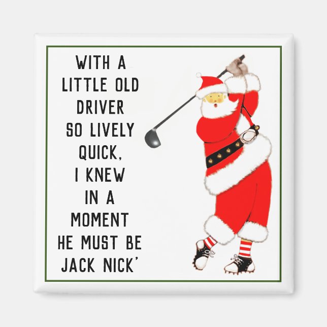 Aimant Idée cadeau de Noël de golf (Devant)