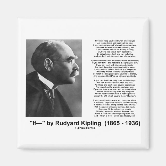 Aimant "If—" Poème De Rudyard Kipling (Devant)