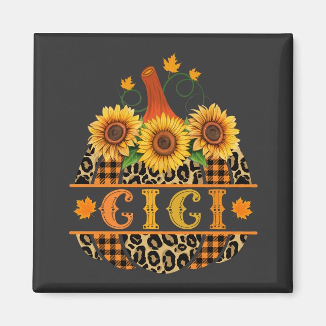 Aimant IGi Pumkin Leopard Print Sunflower Buffalo Plaid (Devant)