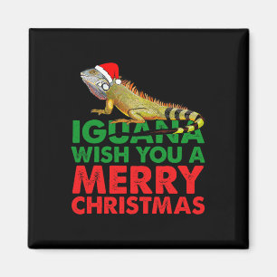 Aimant Iguane vous souhaite un joyeux Noël Iguane drôle 