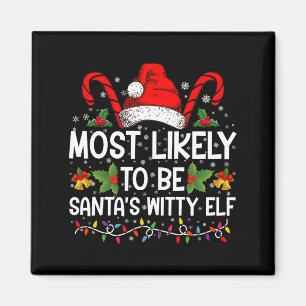 Aimant Il Est Probable Que Père Noël Avec Un Elfe Noël