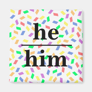 Aimant Il lui pastel arc-en-ciel arrose pronoun