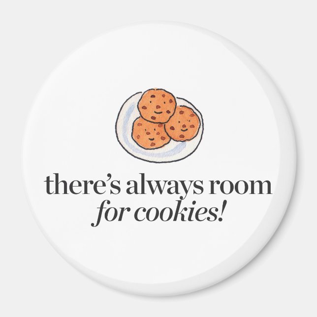 Aimant Il y a toujours de la place pour les cookies (Devant)