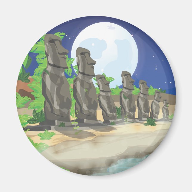 Aimant Île de Pâques Moai (Devant)