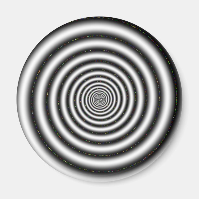 Aimant Illusion optique spirale noire et blanche (Devant)