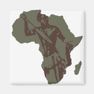 Aimant Illustration africaine de guerrier de carte de
