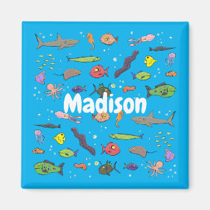 Aimant Illustration amusante de créatures marines