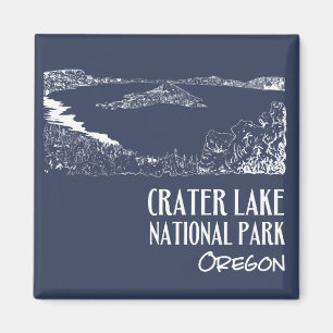 Aimant Illustration artistique du parc national Crater La