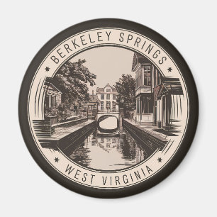 Aimant Illustration Badge de Berkeley Springs Virginie Oc