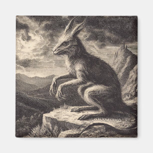 Aimant Illustration d'antiquité de Chupacabra Horreur
