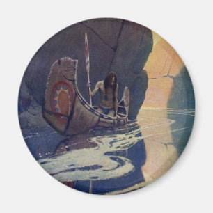 Aimant Illustration d'art de N. C. Wyeth de pagaie de can