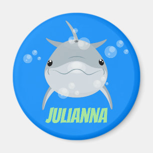 Aimant Illustration de bulles de dauphins mignons