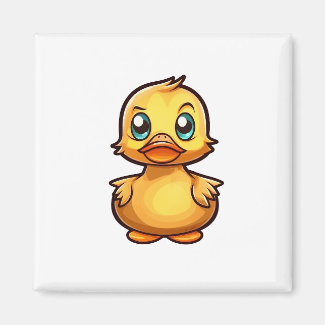 Aimant Illustration de canard de dessin (Devant)