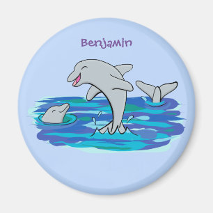 Aimant Illustration de dauphins heureux adorables