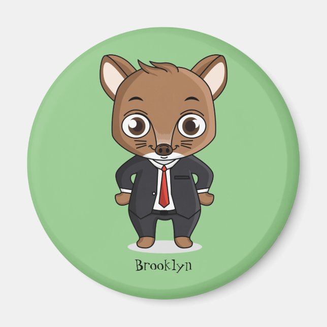 Aimant Illustration de dessin animé de rat mignon (Devant)