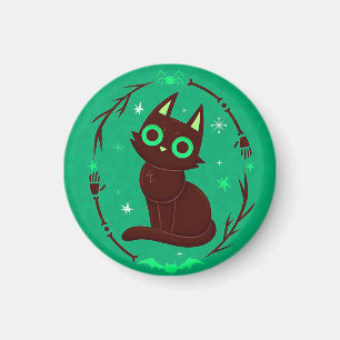 Aimant Illustration de dessin animé d'Halloween d'un chat