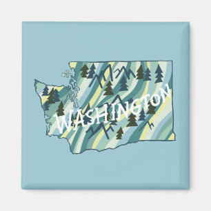 Aimant Illustration de la carte de l'État de Washington