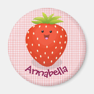 Aimant Illustration de la fraise Cute kawaii