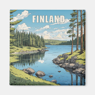 Aimant Illustration de la nature finlandaise