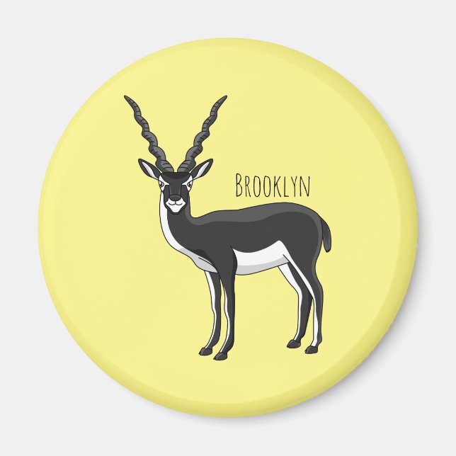 Aimant Illustration de l'antilope Blackbuck (Devant)