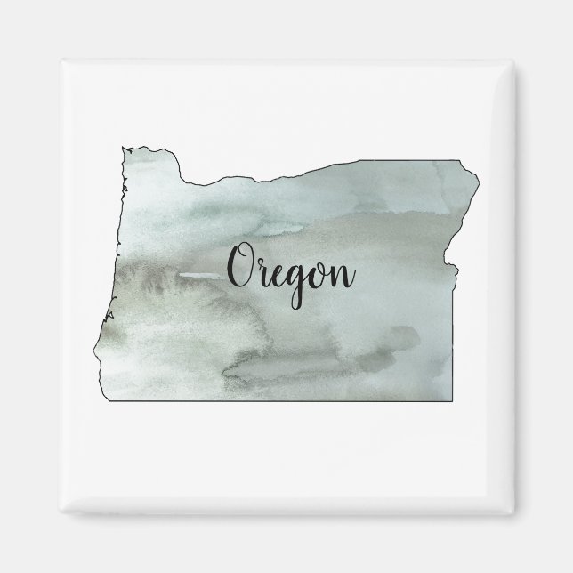 Aimant Illustration de l'État de l'Oregon (Devant)