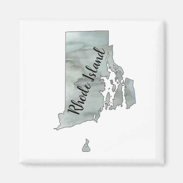 Aimant Illustration de l'État de Rhode Island (Devant)