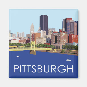 Aimant Illustration de l'ordinateur Cool Pittsburgh Skyli