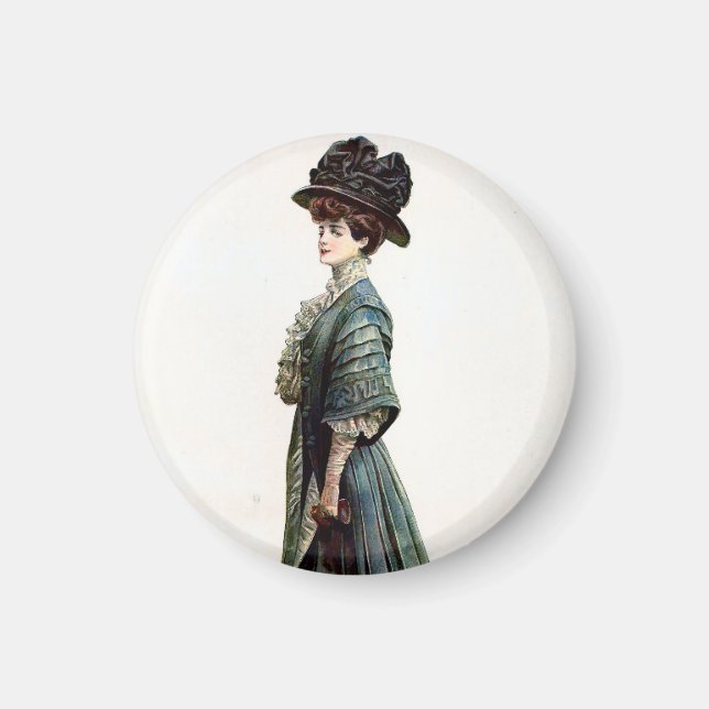 Aimant Illustration de mode de dame glamour vintage  (Devant)