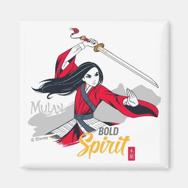 Aimant Illustration de Mulan "Bold Spirit" (Devant)