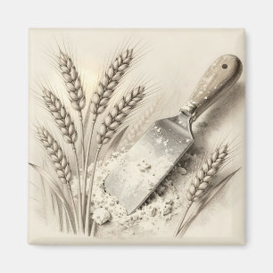 Aimant Illustration de racloir de pâte en farine avec des