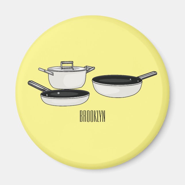 Aimant Illustration des jeux de cuisine (Devant)