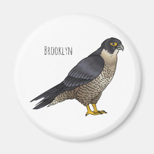 Aimant Illustration d'oiseau de faucon pèlerin