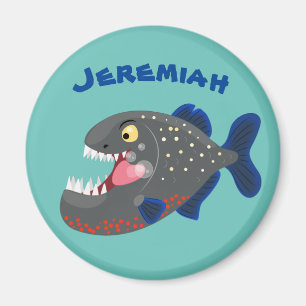 Aimant Illustration drôle de piranha affamée