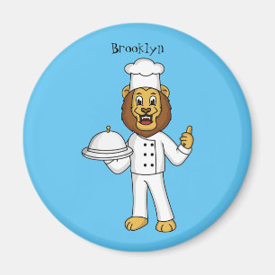 Aimant Illustration du chef mignon lion
