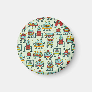 Aimant Illustration du Motif Vintage des Aliens robots