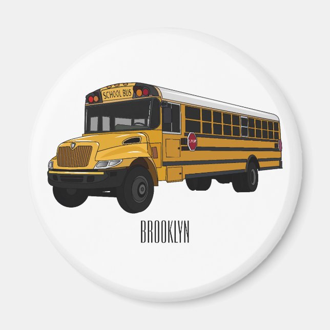 Aimant Illustration d'un autobus scolaire (Devant)