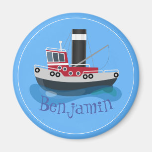 Aimant Illustration d'un bateau à chalutier mignon