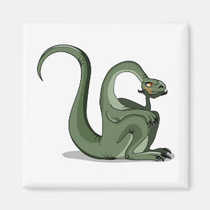 Aimant Illustration D'Un Brontosaurus Caricaturé Qui Pens