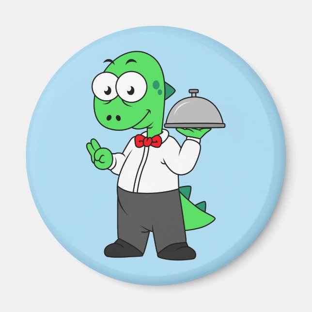 Aimant Illustration D'Un Gardien Alimentaire Tyrannosauru (Devant)